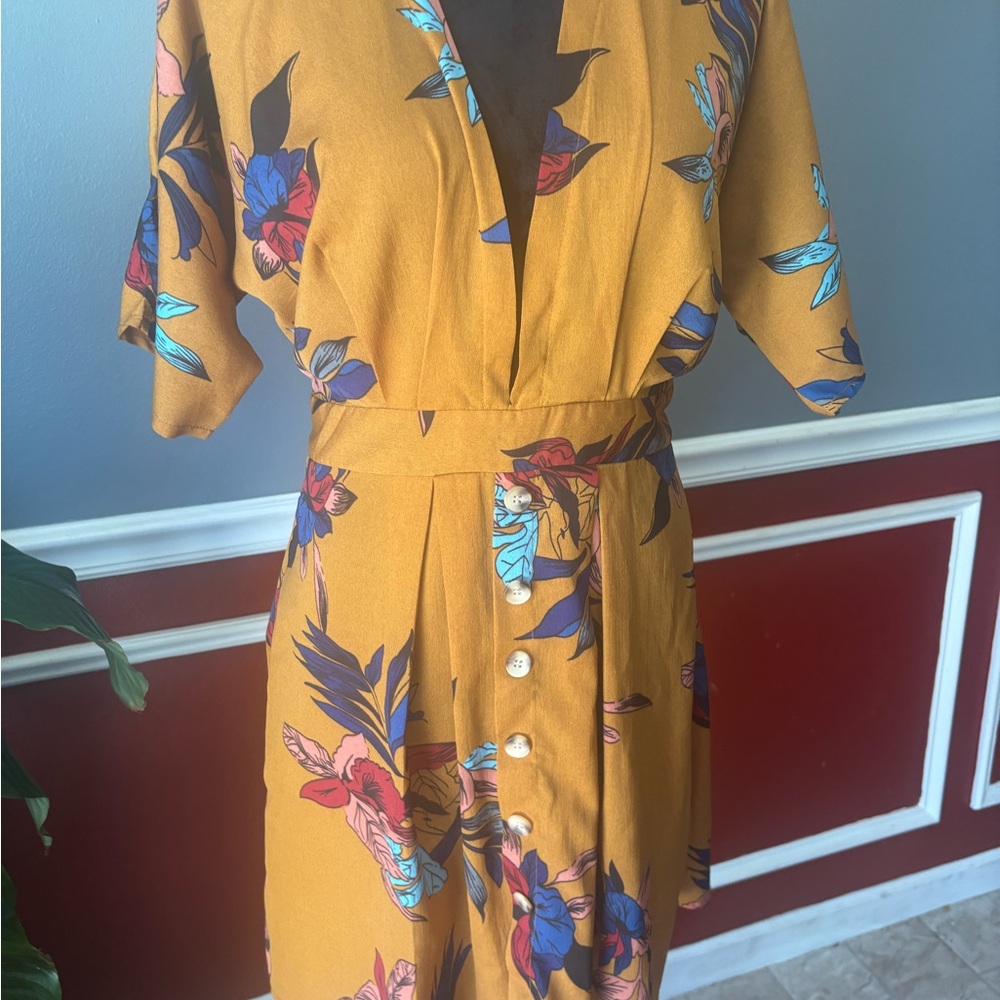 Floral Mustard Dress